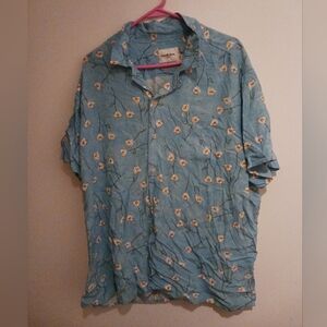 Goodfellow & Co Light Blue Floral Golf Button Down Shirt